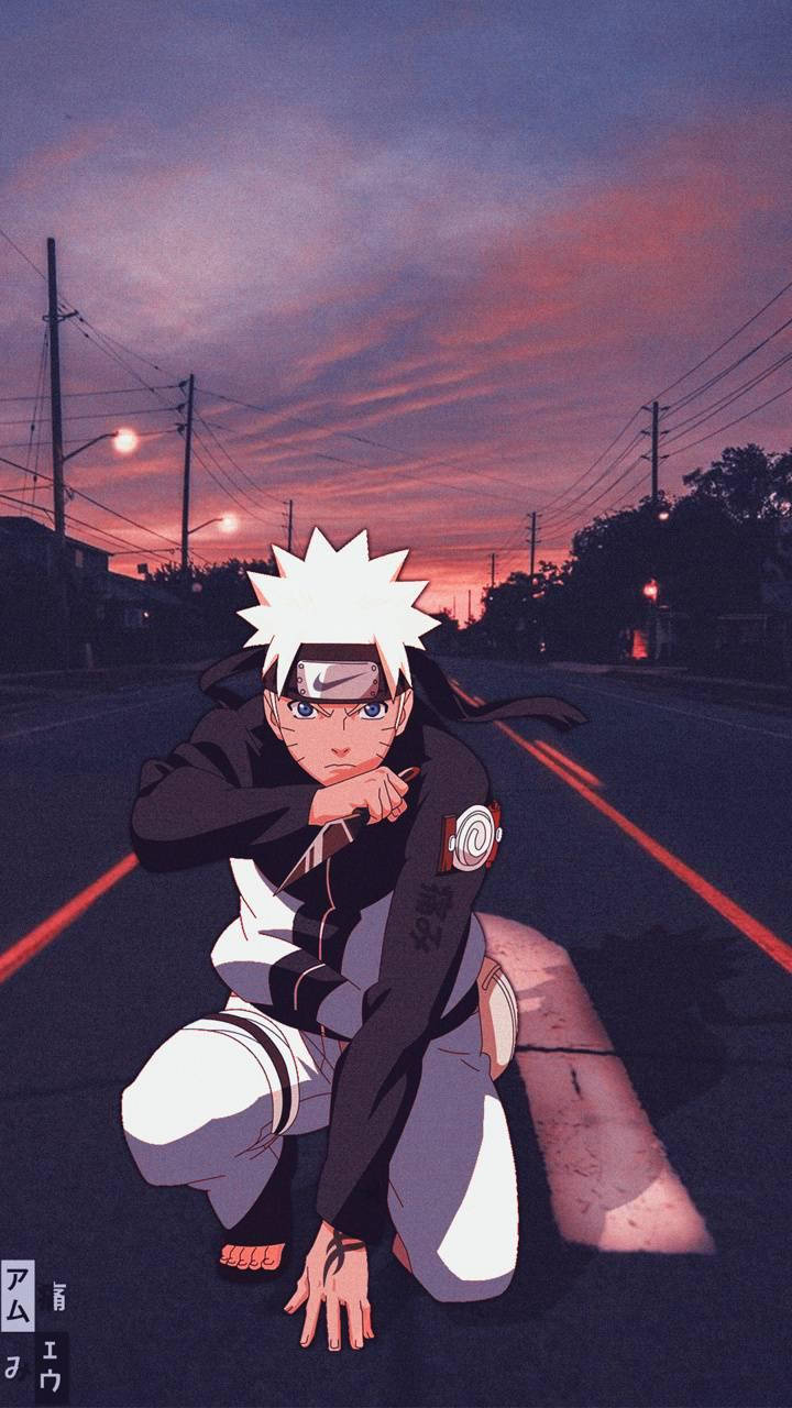 Naruto σε Άδειο Δρόμο Αισθητική Ταπετσαρία