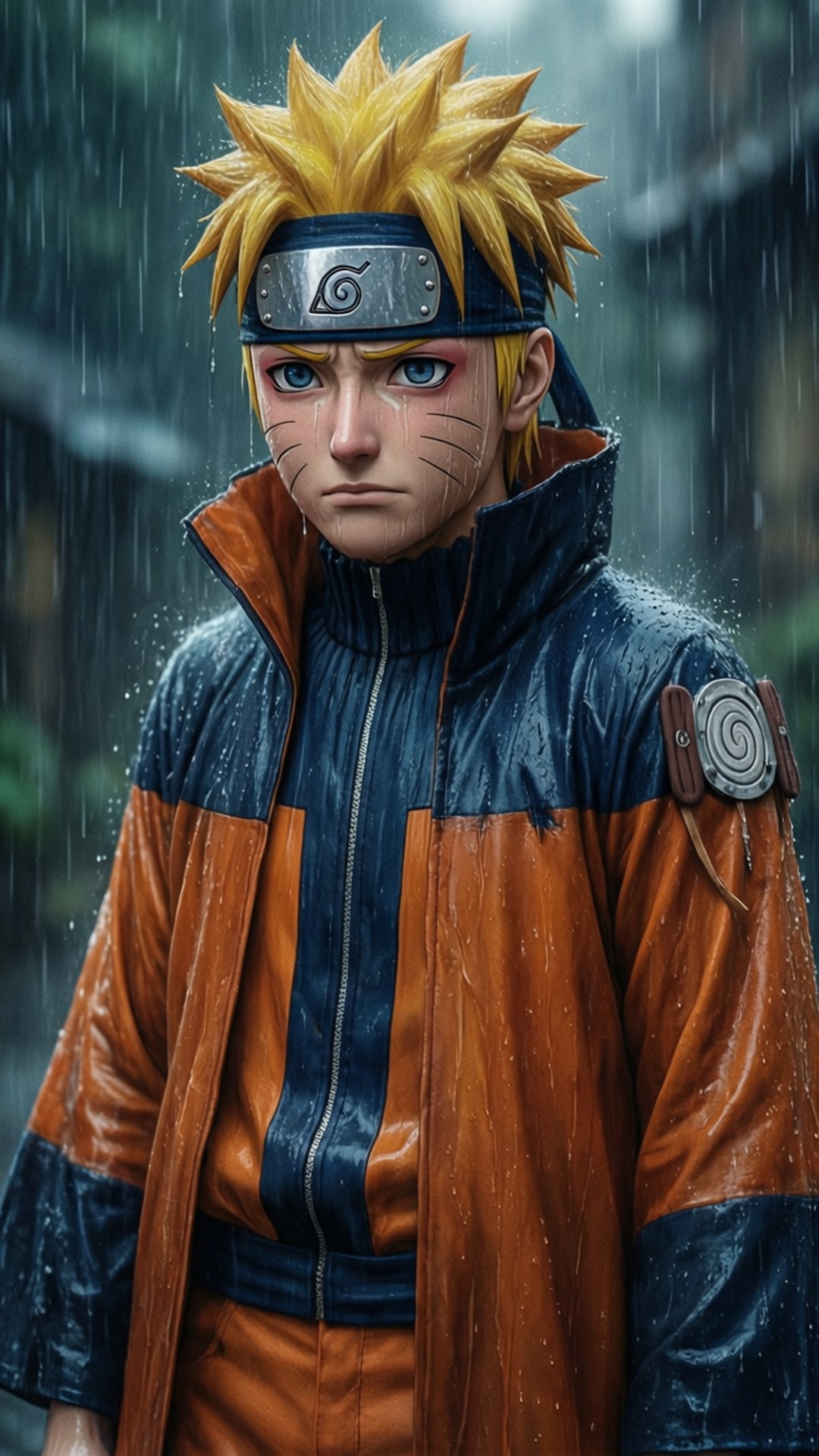 Naruto στη βροχή Ταπετσαρία