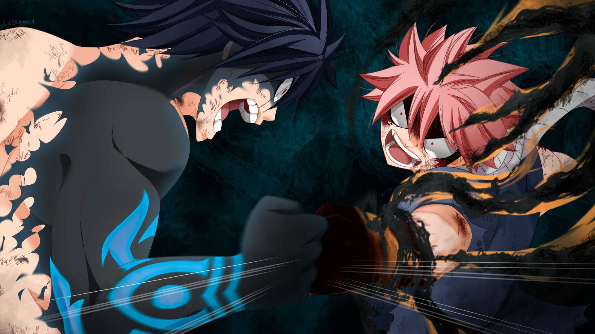 Ο Natsu του Demon Slayer μάχεται γενναία τον Gray Ταπετσαρία