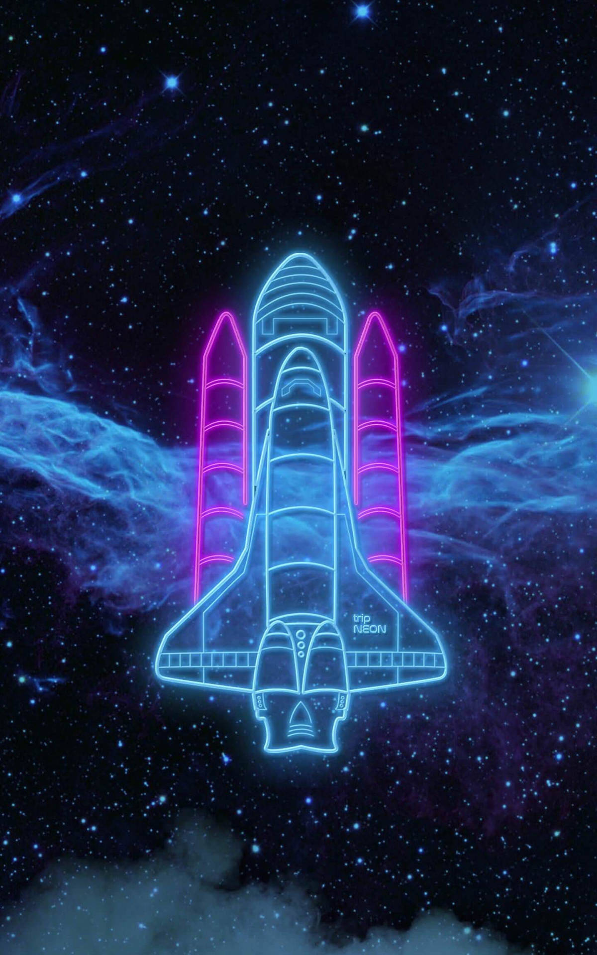 Neon Διαστημόπλοιο Ταπετσαρία
