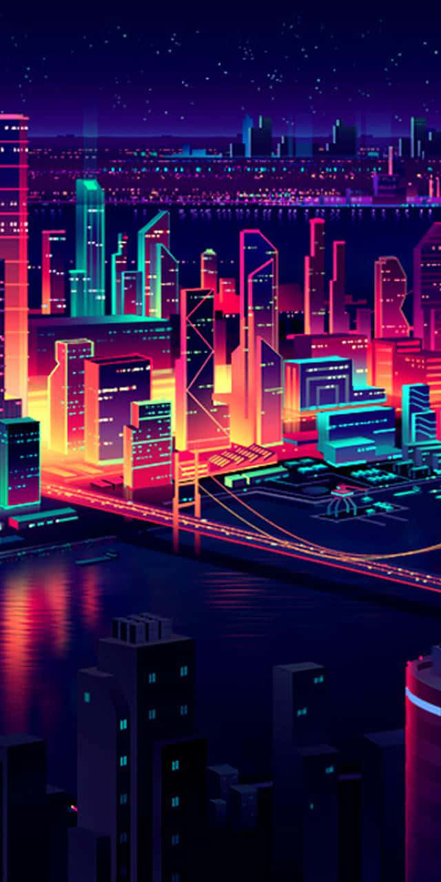 Εξερευνήστε τα εκθαμβωτικά φώτα της Neon City Ταπετσαρία