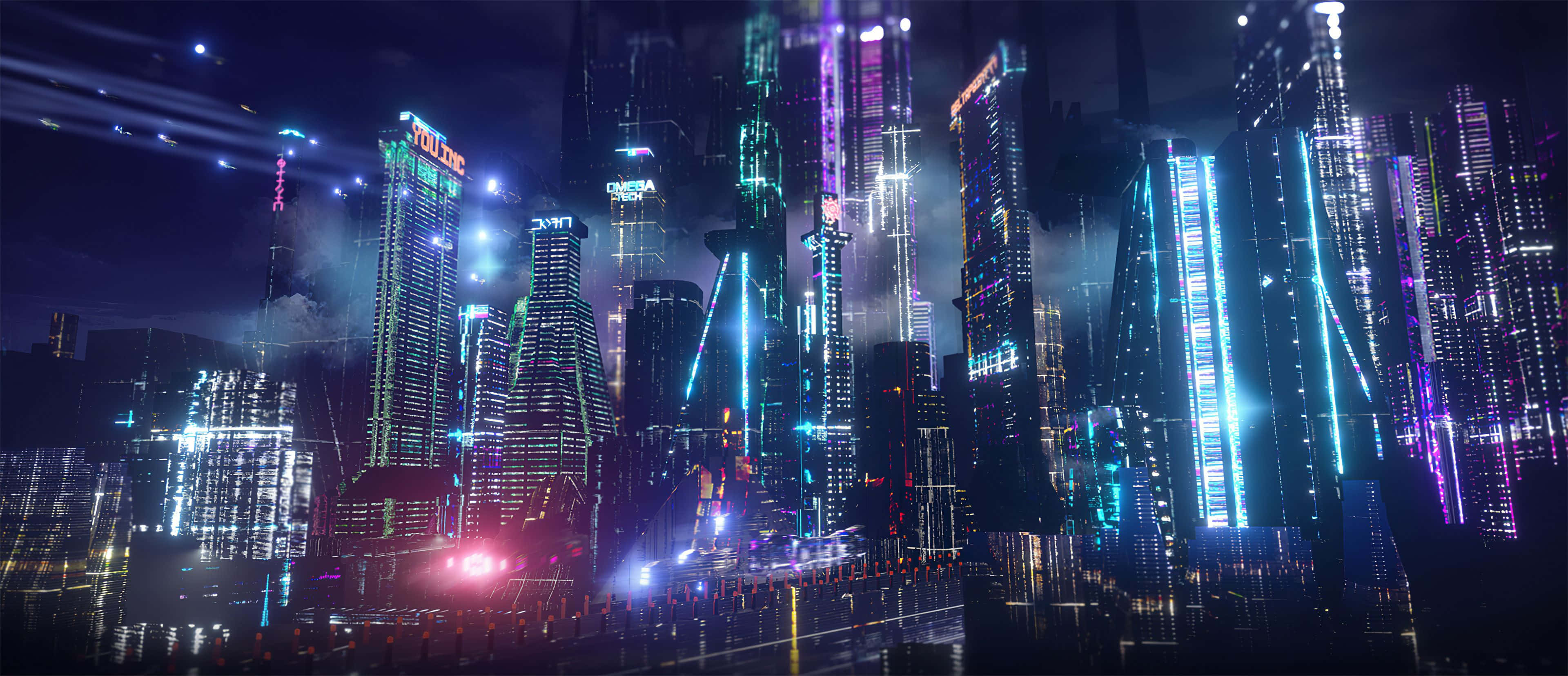 Φόντο Neon City Ταπετσαρία