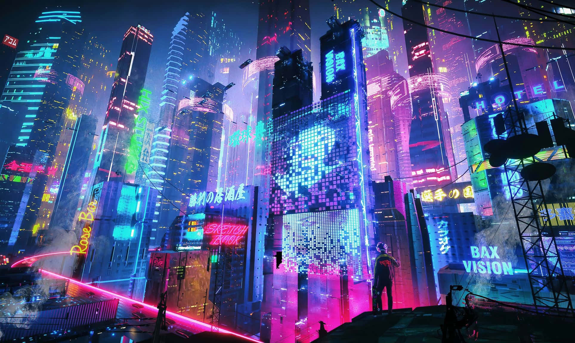 Μπείτε στον Ονειρικό Κόσμο της Neon Πόλης Ταπετσαρία