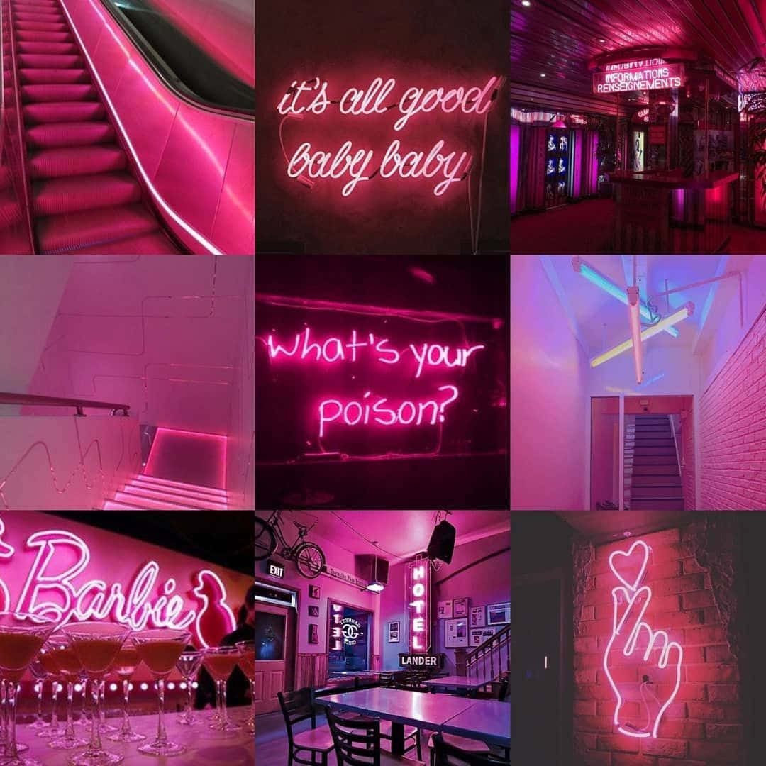Φώτισε τη Ζωή σου με Neon Pink Αισθητική Ταπετσαρία