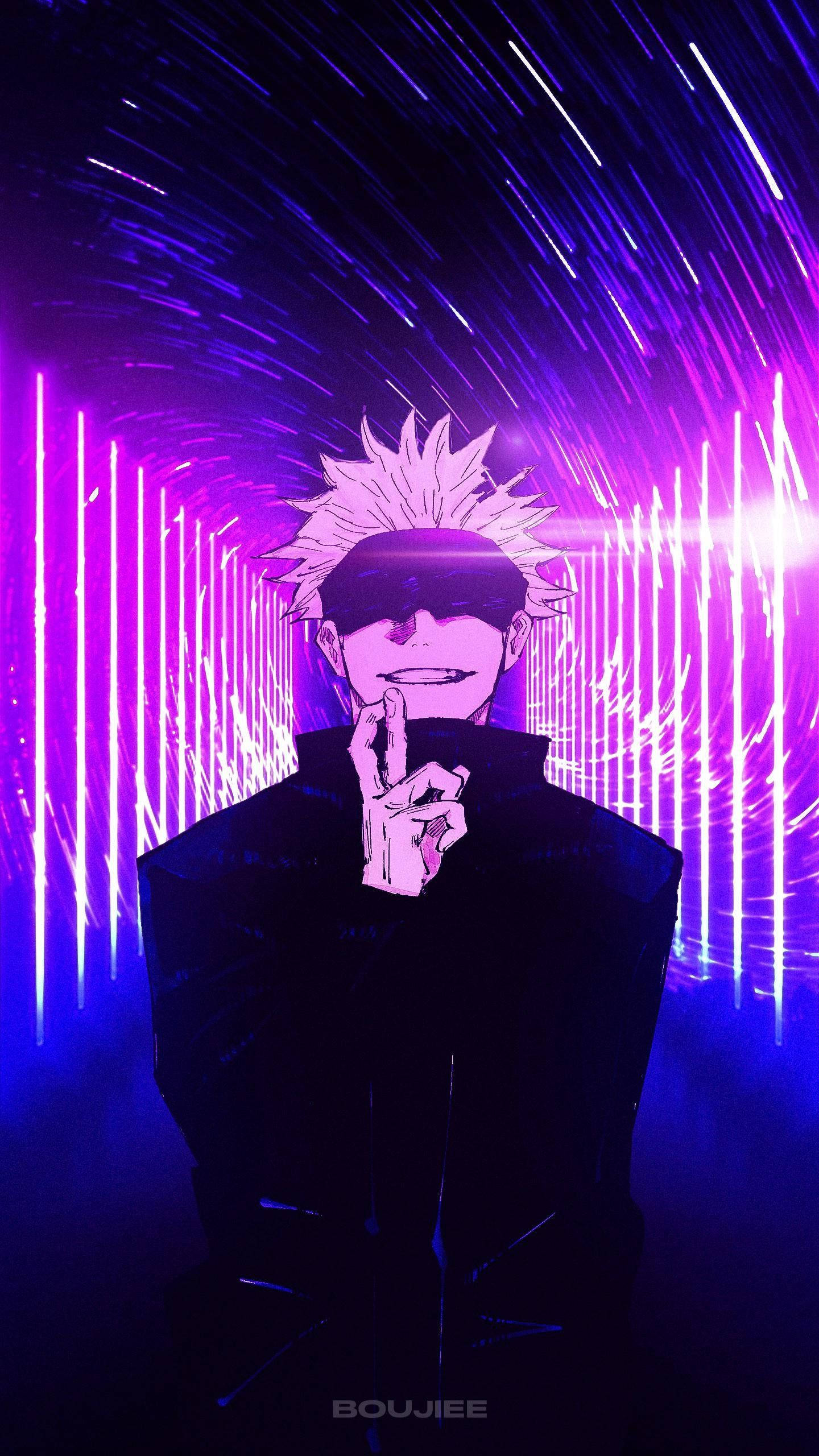 Neon Μωβ Satoru Gojo Jujutsu Kaisen Τηλέφωνο Ταπετσαρία