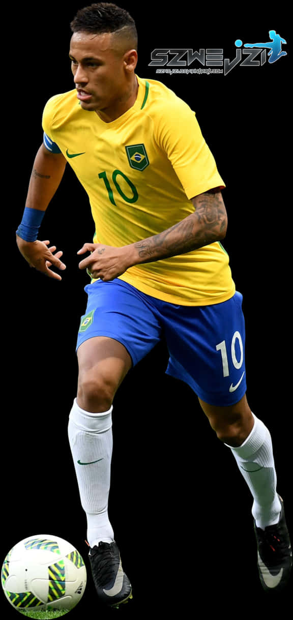 Neymar Βραζιλία Νούμερο 10 Ντρίμπλα Ταπετσαρία