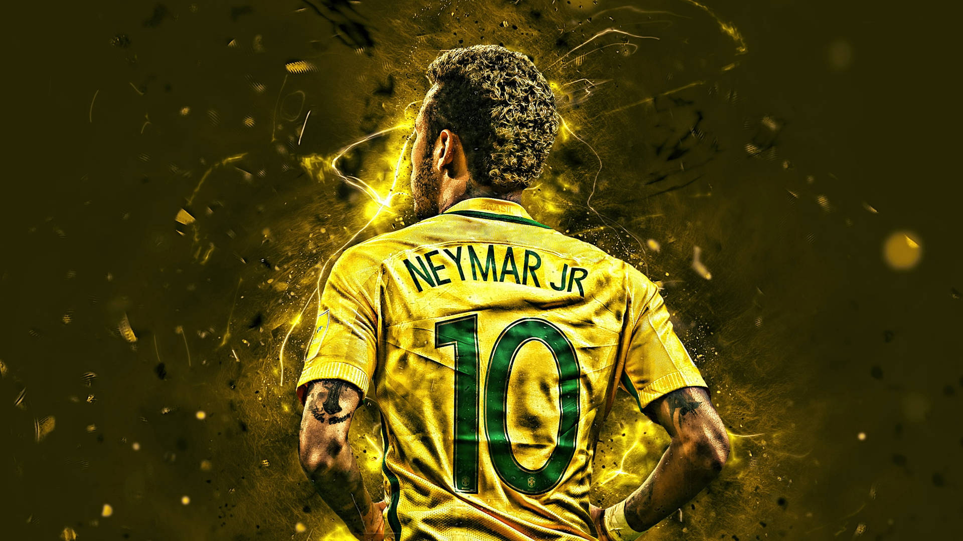 Neymar 4K Neon Κίτρινο Edit — Neymar Ταπετσαρία