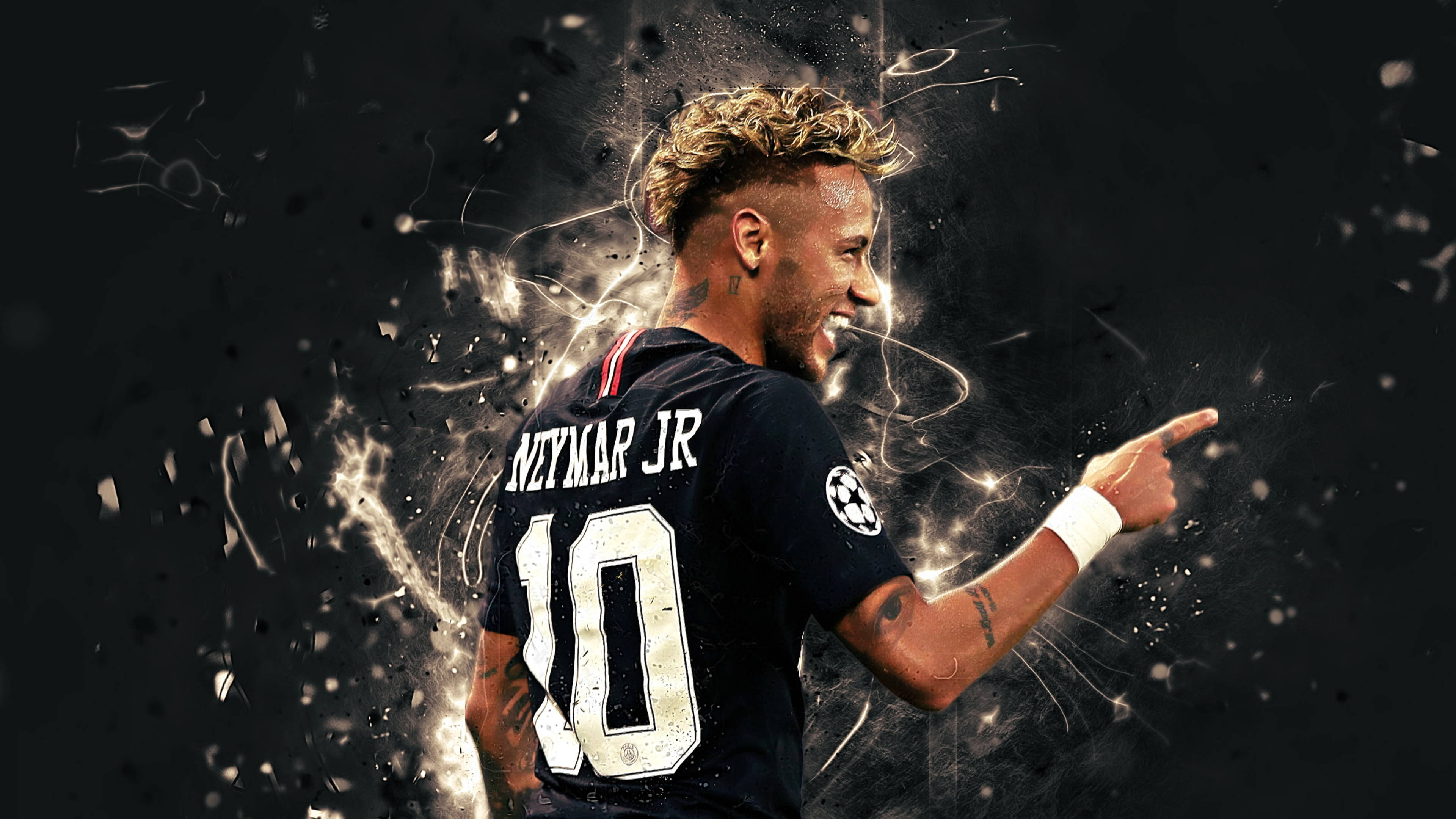 Neymar 4K Λευκά Φώτα Ταπετσαρία