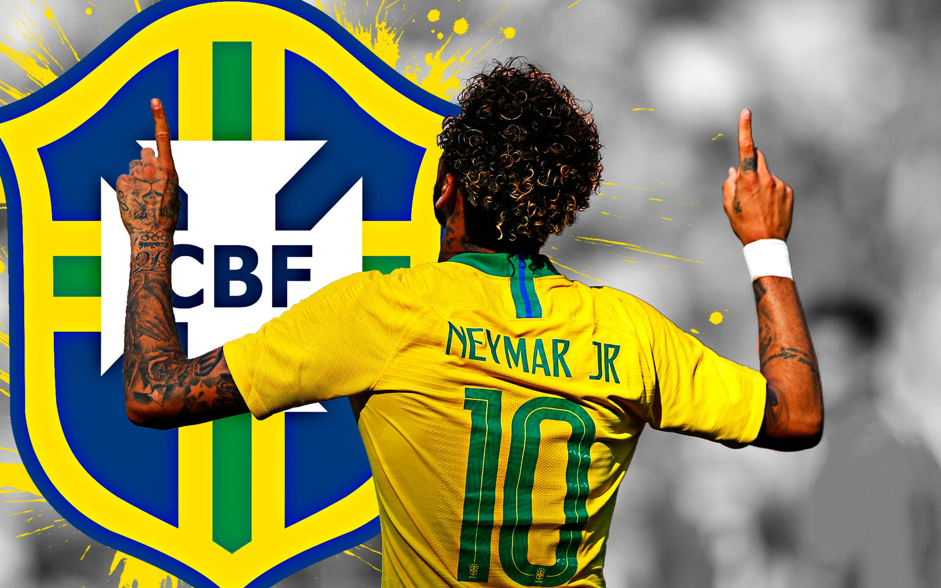 Neymar 4K Με Μεγάλο Λογότυπο CBF — Neymar Ταπετσαρία