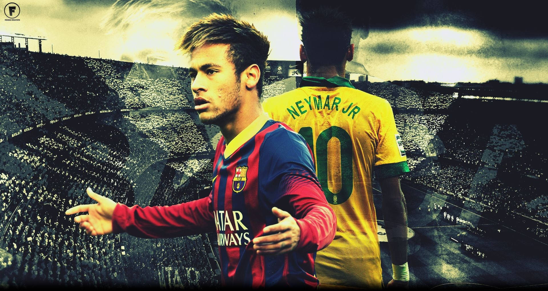 Neymar με φανέλες Μπάρτσα και CBF Ταπετσαρία
