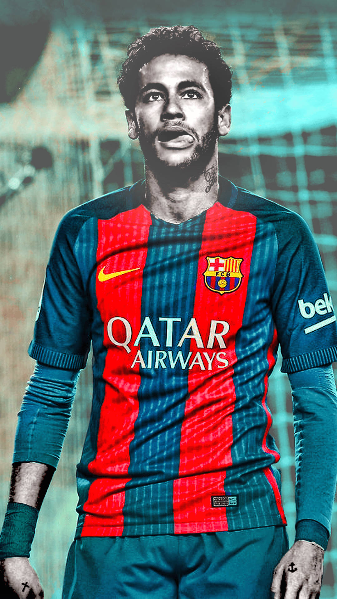 Ο Neymar Jr αγκαλιάζει τα έντονα χρώματα Ταπετσαρία