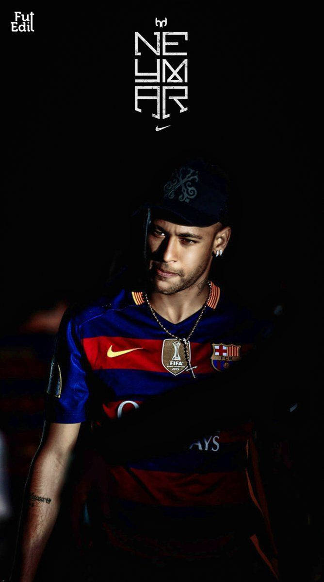 Ο Neymar φορώντας αθλητικά είδη Nike σε ζωντανό fan art Ταπετσαρία