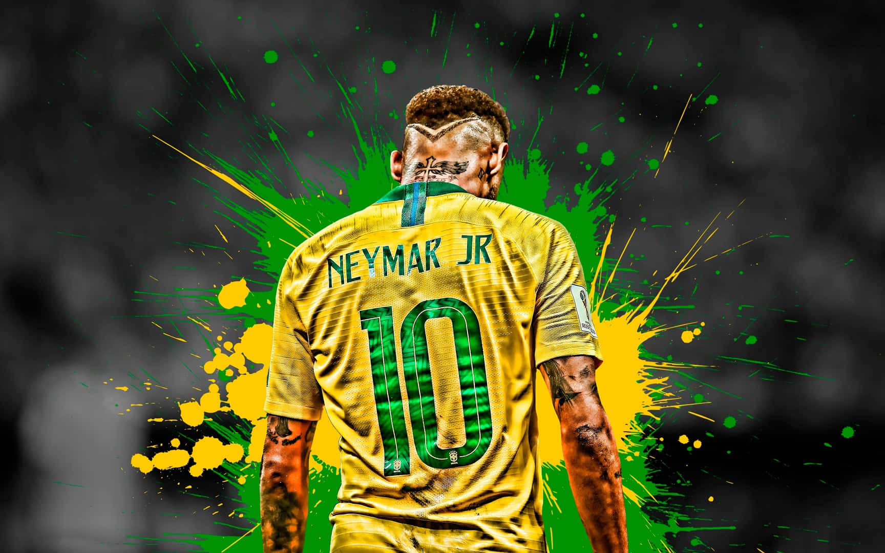 Neymar Ultra HD με Πιτσιλιές Κίτρινου και Πράσινου Ταπετσαρία