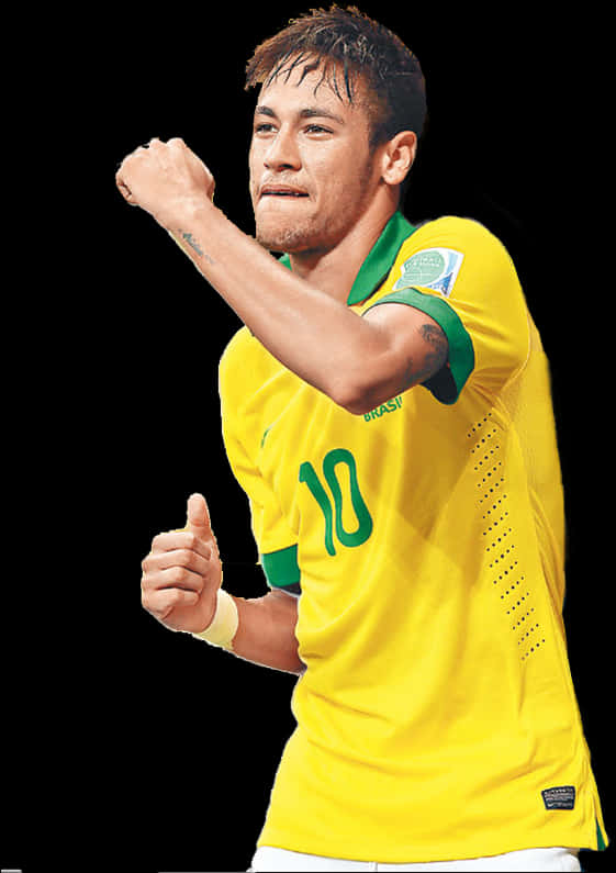 Neymar Πανηγυρίζει Νίκη Φανέλα Βραζιλίας Ταπετσαρία