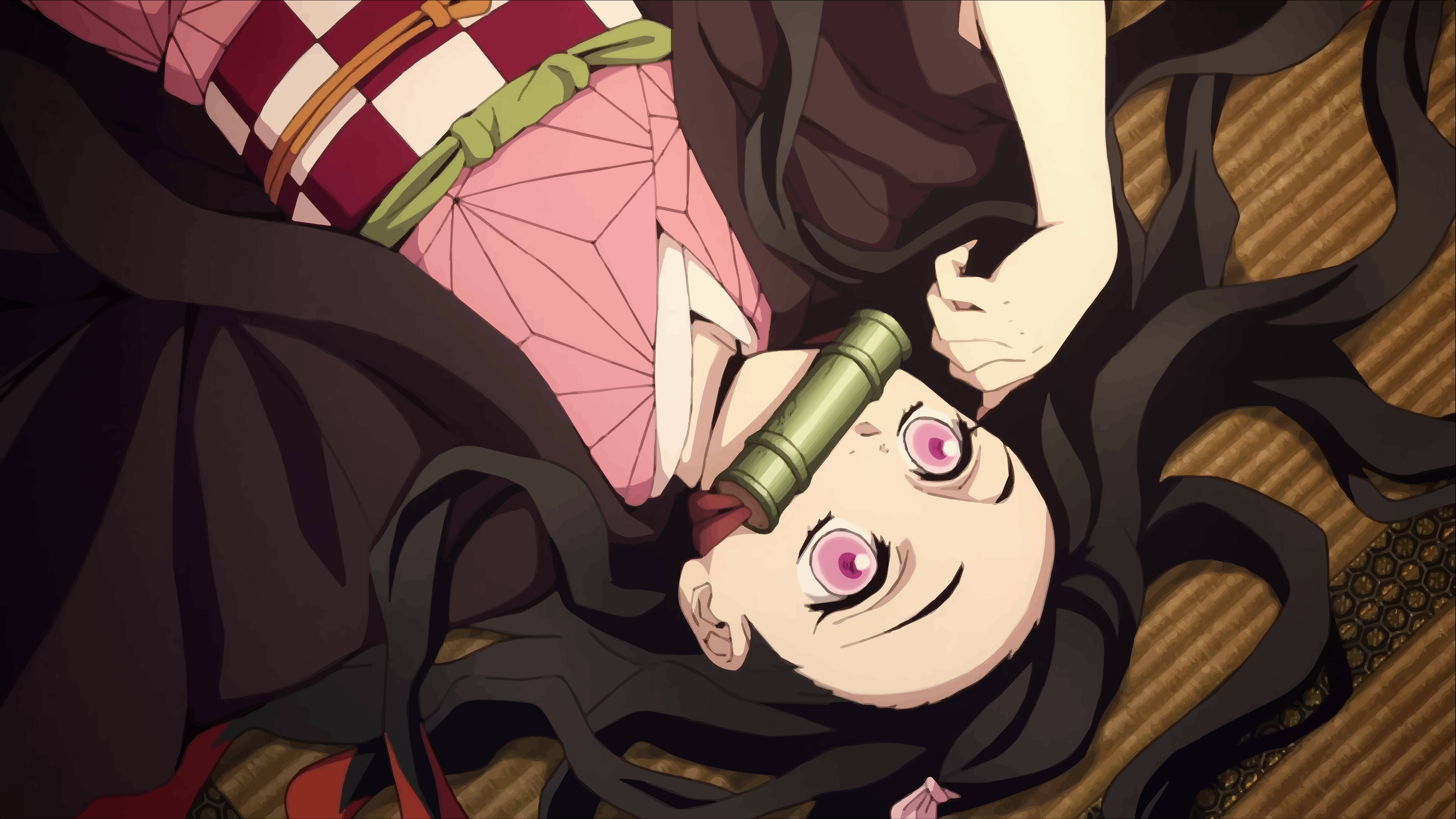 Nezuko σε τατάμι 4K από το Demon Slayer Ταπετσαρία