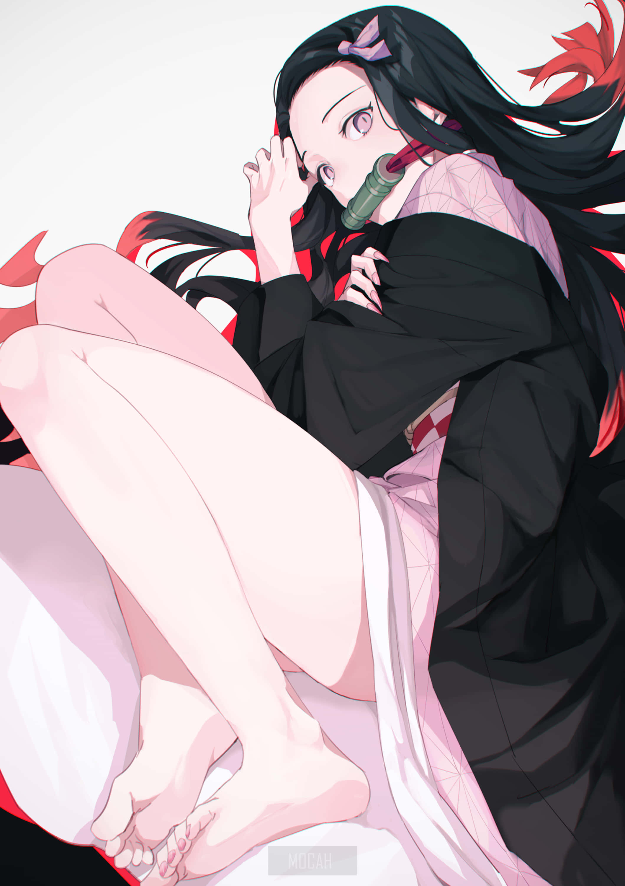 Nezuko Kamado από το Demon Slayer Kimetsu no Yaiba Anime Girl Πόδια Ταπετσαρία
