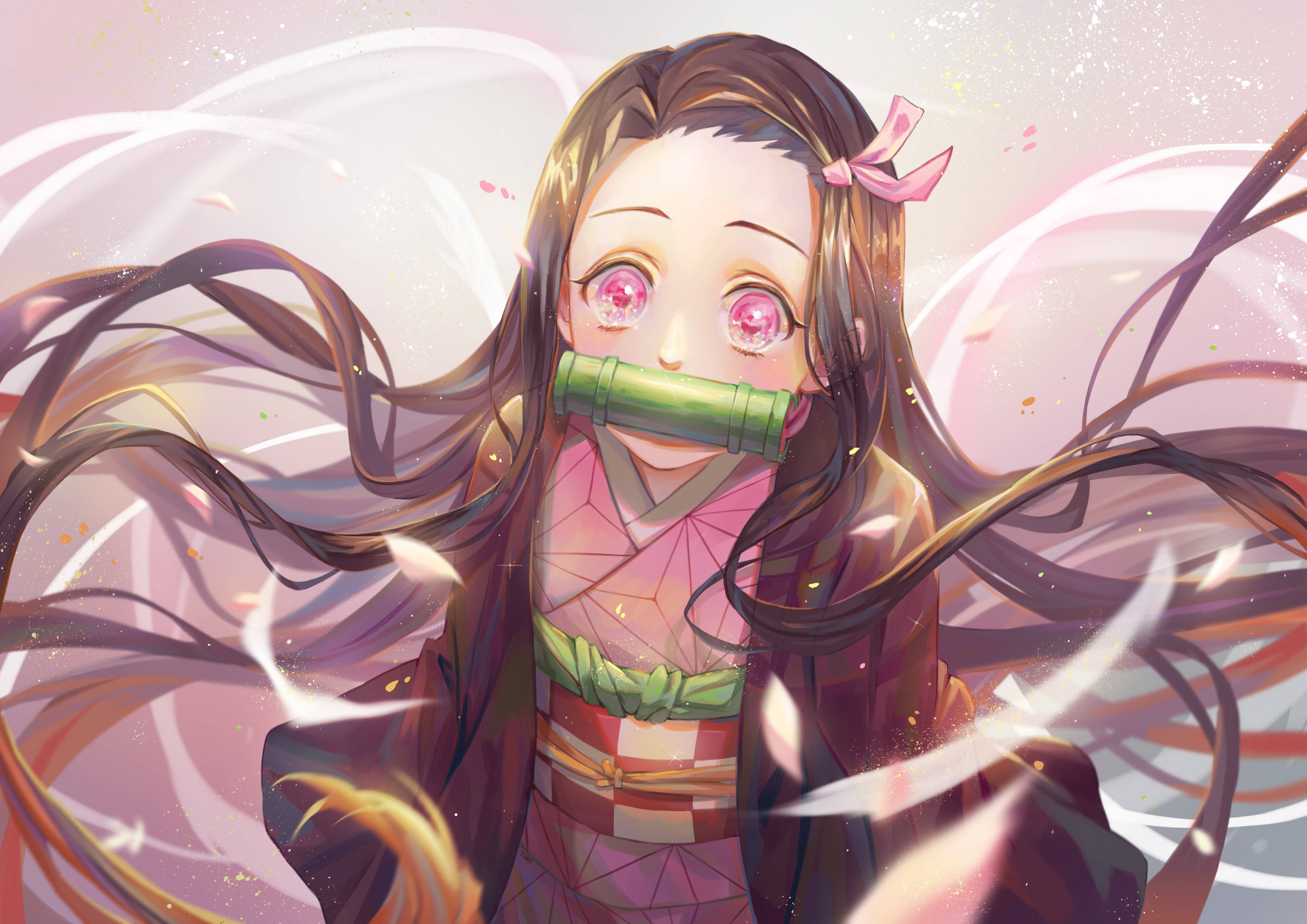 Nezuko Kawaii 4K από το Demon Slayer Ταπετσαρία