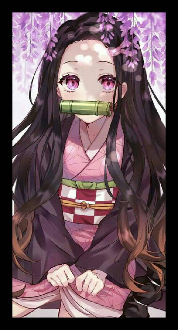 Nezuko με λουλούδια από το Demon Slayer Ταπετσαρία