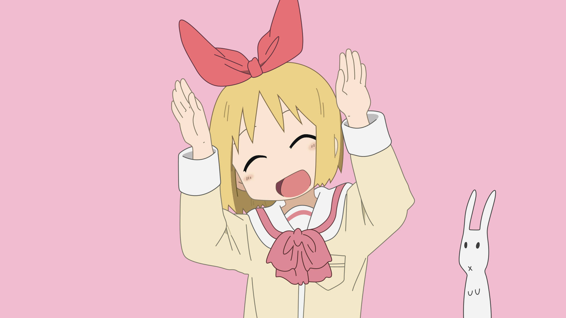 Nichijou Χαρούμενη Χαρούνα με Κουνέλι Ταπετσαρία
