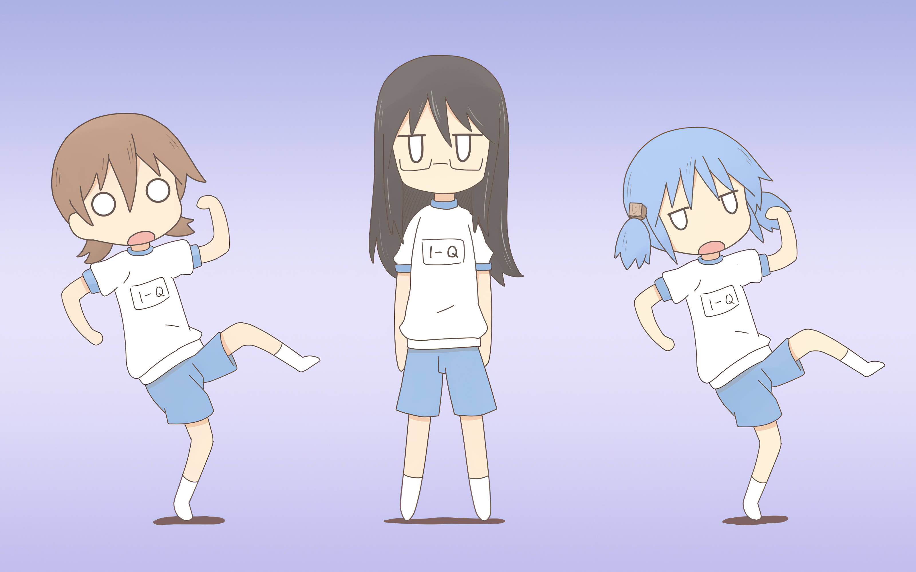 Nichijou Yuuko, Mai και Mio σε τρελές πόζες Ταπετσαρία