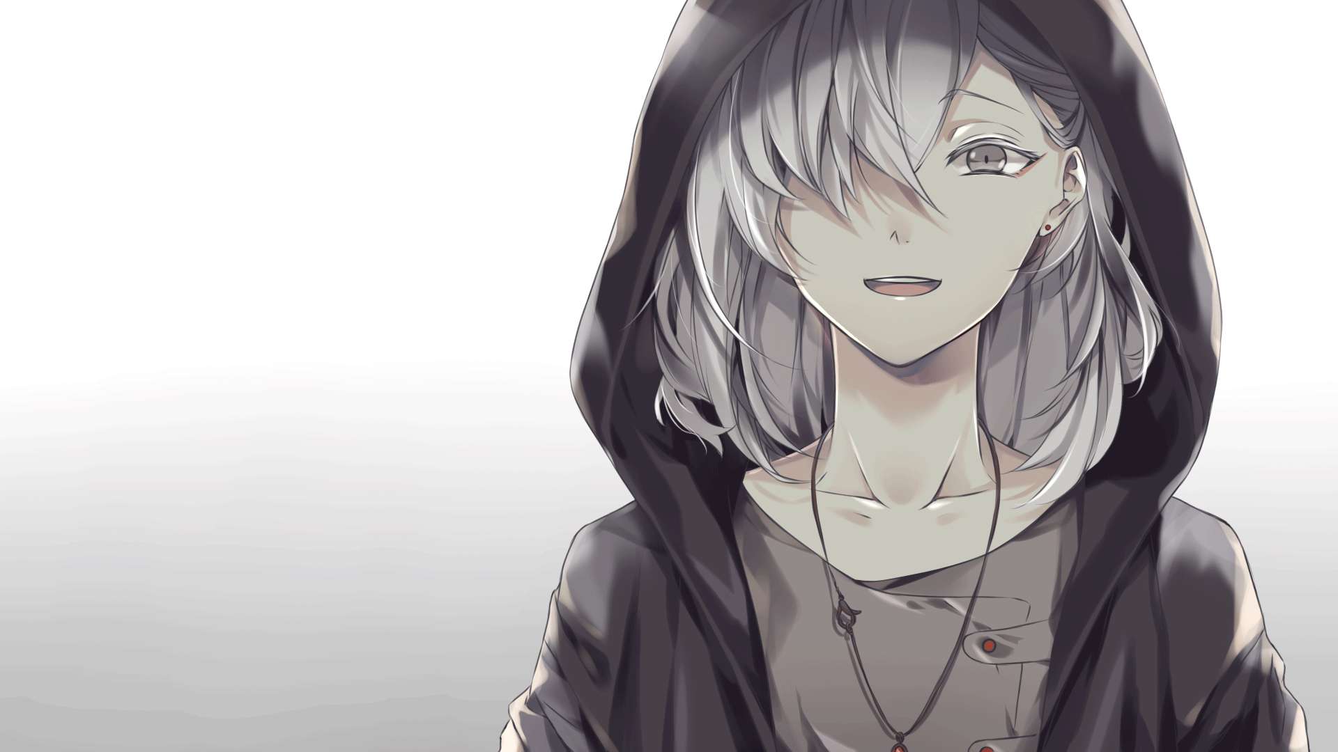 Nightcore με άσπρομαλλή anime φιγούρα — Anime Boy Ταπετσαρία
