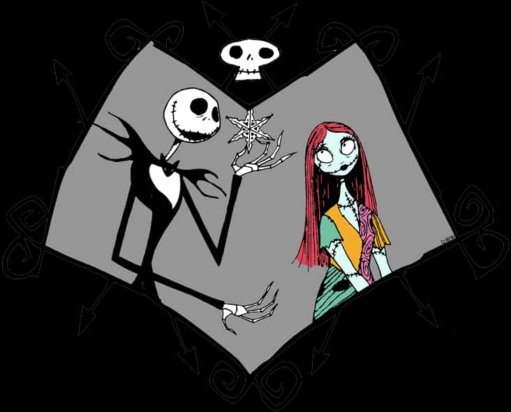 Τέχνη Τζακ και Σάλι από το Nightmare Before Christmas Ταπετσαρία