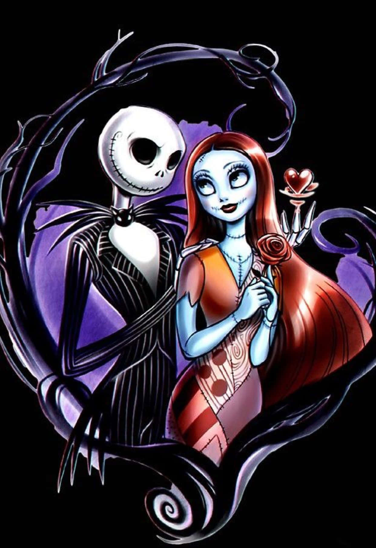 Καρτούν Σάλι και Τζακ από το Nightmare Before Christmas Ταπετσαρία
