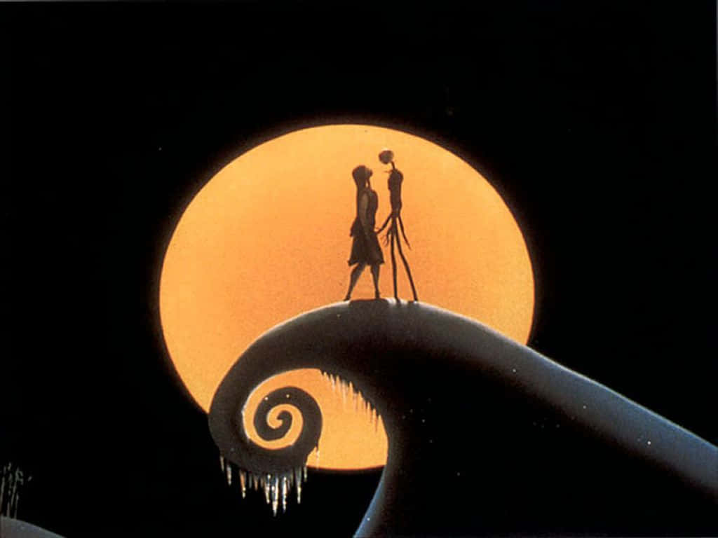 Σιλουέτες της Σάλι και του Τζακ από το Nightmare Before Christmas Ταπετσαρία