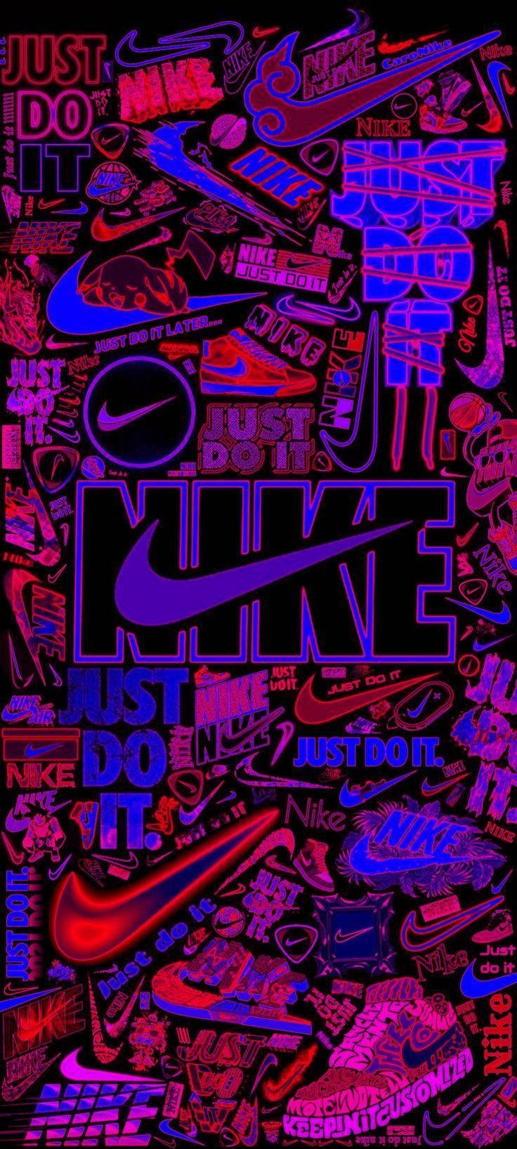Nike Graffiti Red Purple Neon Ταπετσαρία