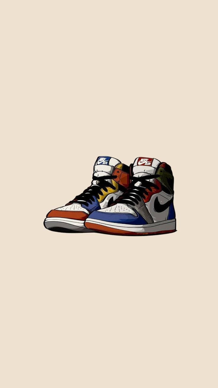 Πολύχρωμα Καρτούν Παπούτσια Nike Ταπετσαρία