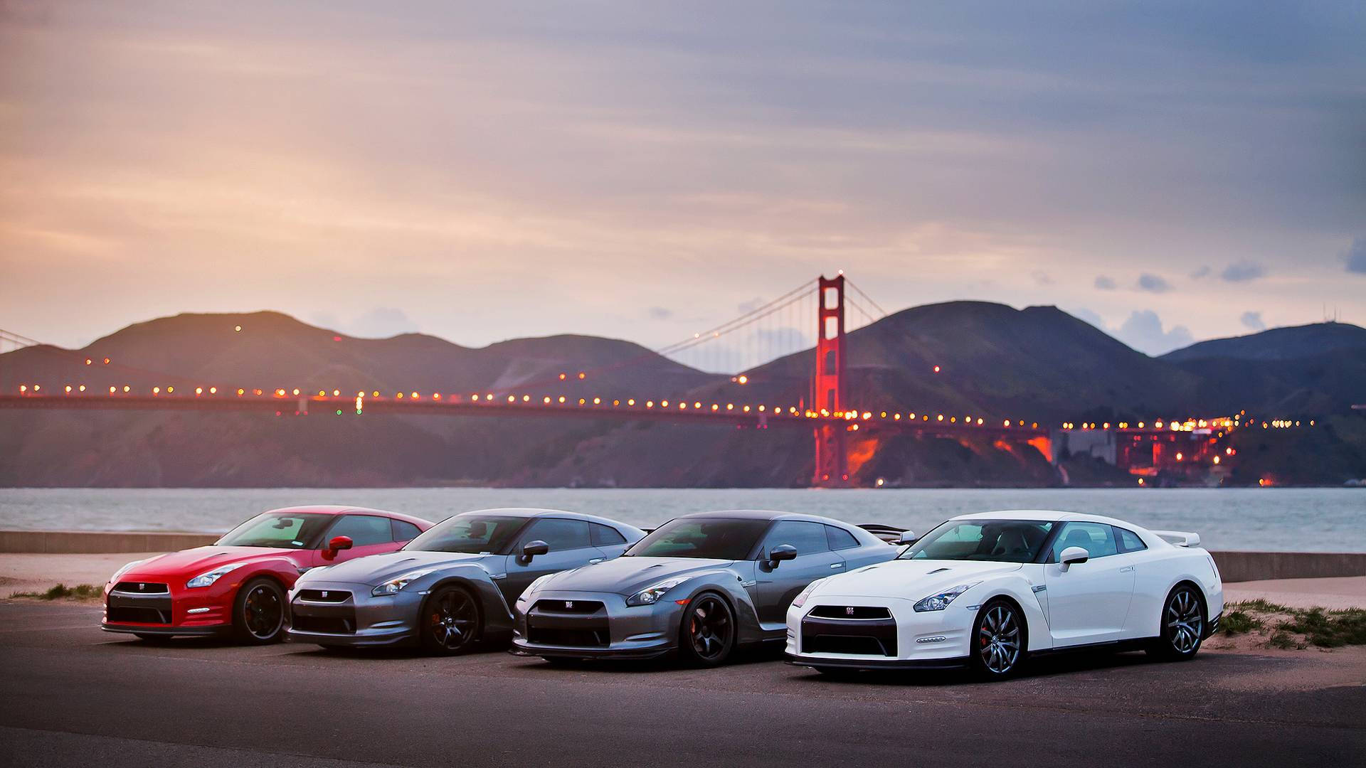 Nissan GTR Αυτοκίνητα Κοντά στη Θάλασσα — Αυτοκίνητα Ταπετσαρία
