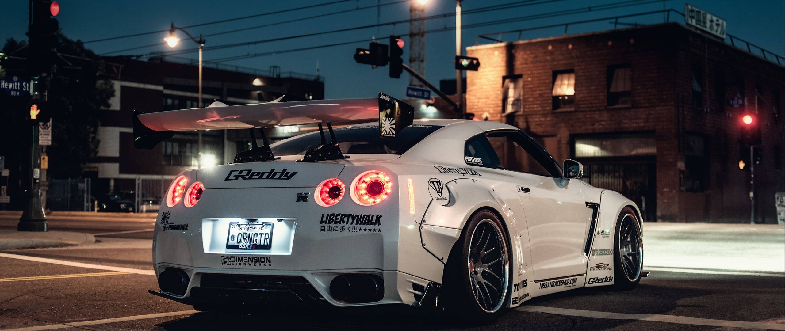 Λευκό Nissan Skyline GTR R34 Πίσω Ταπετσαρία