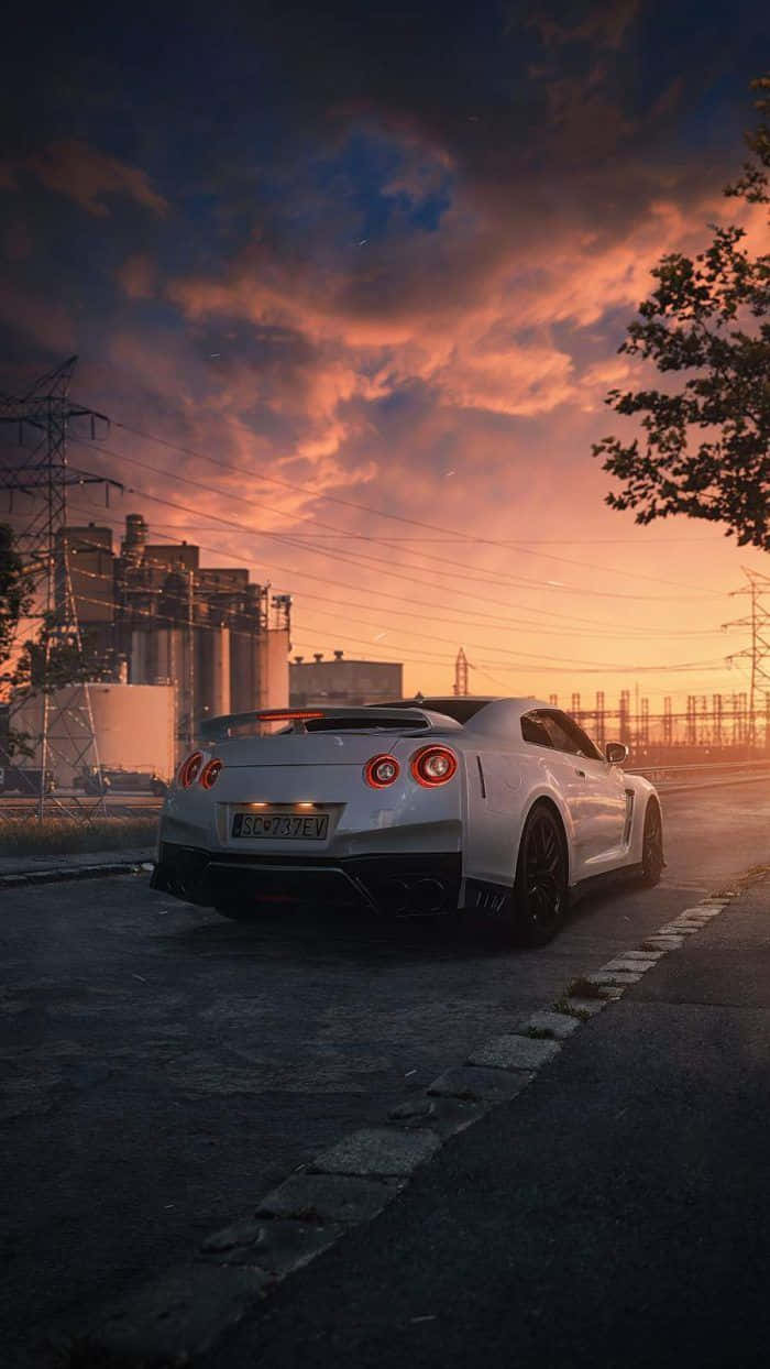 Nissan Skyline iPhone με θέα το ηλιοβασίλεμα Ταπετσαρία