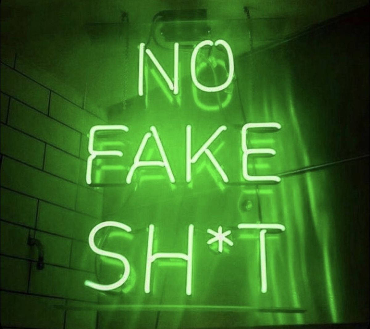 No Fake Sh*T Neon Πράσινη Αισθητική Ταπετσαρία