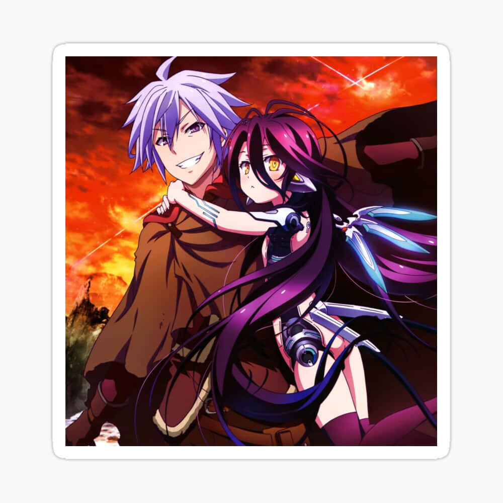 No Game No Life Riku Κουβαλάει τη Shuvi Εικόνα Ταπετσαρία