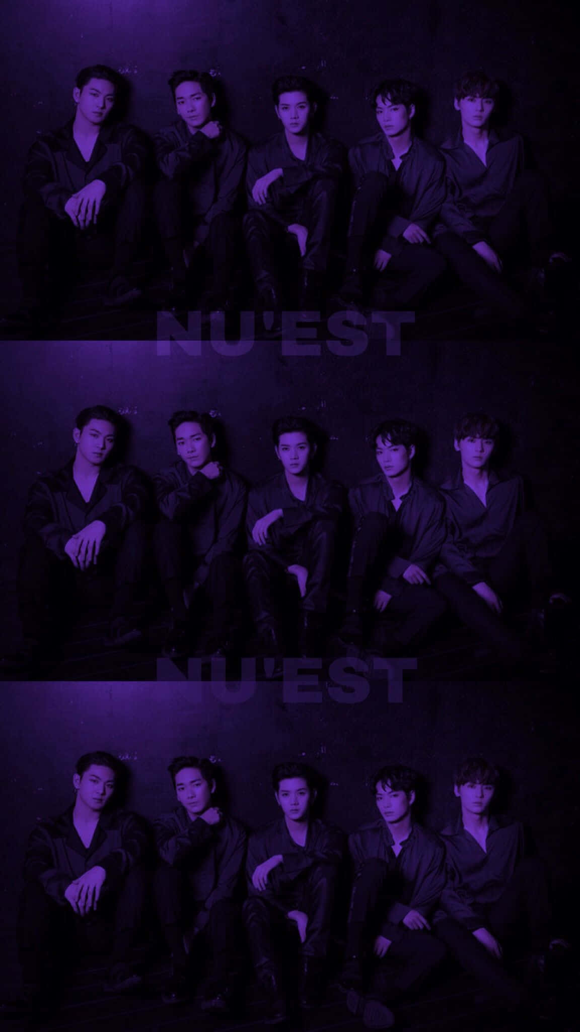 Σκούρο Μωβ Nuest Kpop Group Ταπετσαρία