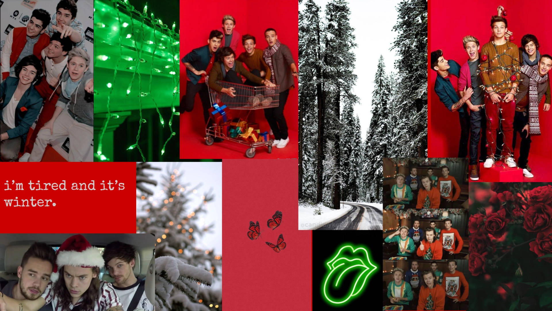 One Direction Χριστουγεννιάτικο Κολάζ Ταπετσαρία