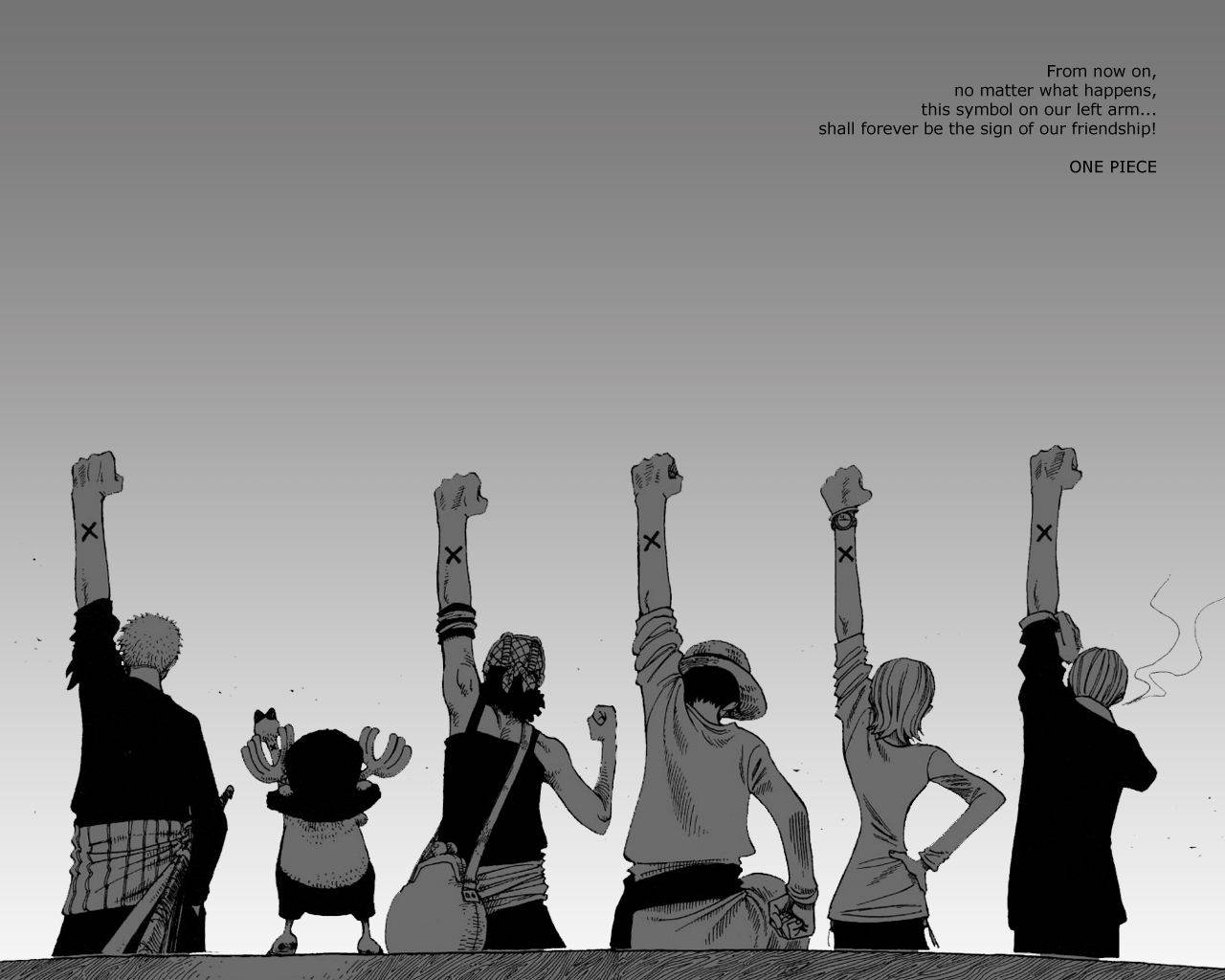 Απόσπασμα Φιλίας One Piece Επιφάνεια Εργασίας Ταπετσαρία