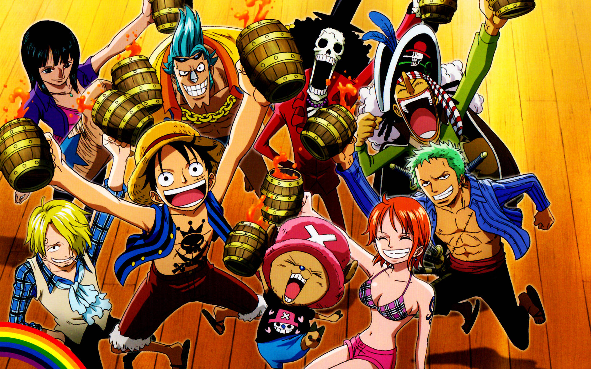 One Piece 4K Ξύλινες Κούπες Βαρελιού Ταπετσαρία