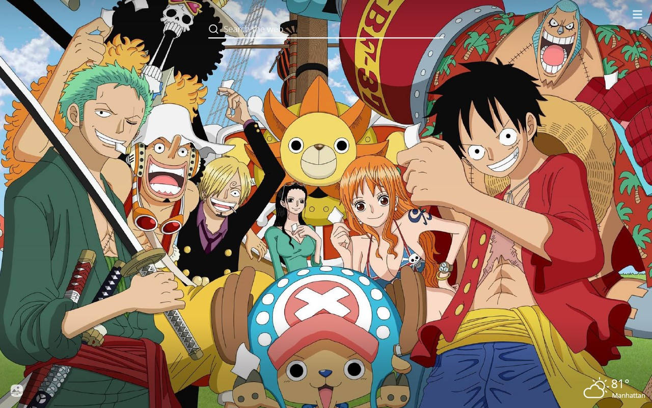Ο Λούφι και η Παρέα One Piece Επιφάνεια Εργασίας Ταπετσαρία