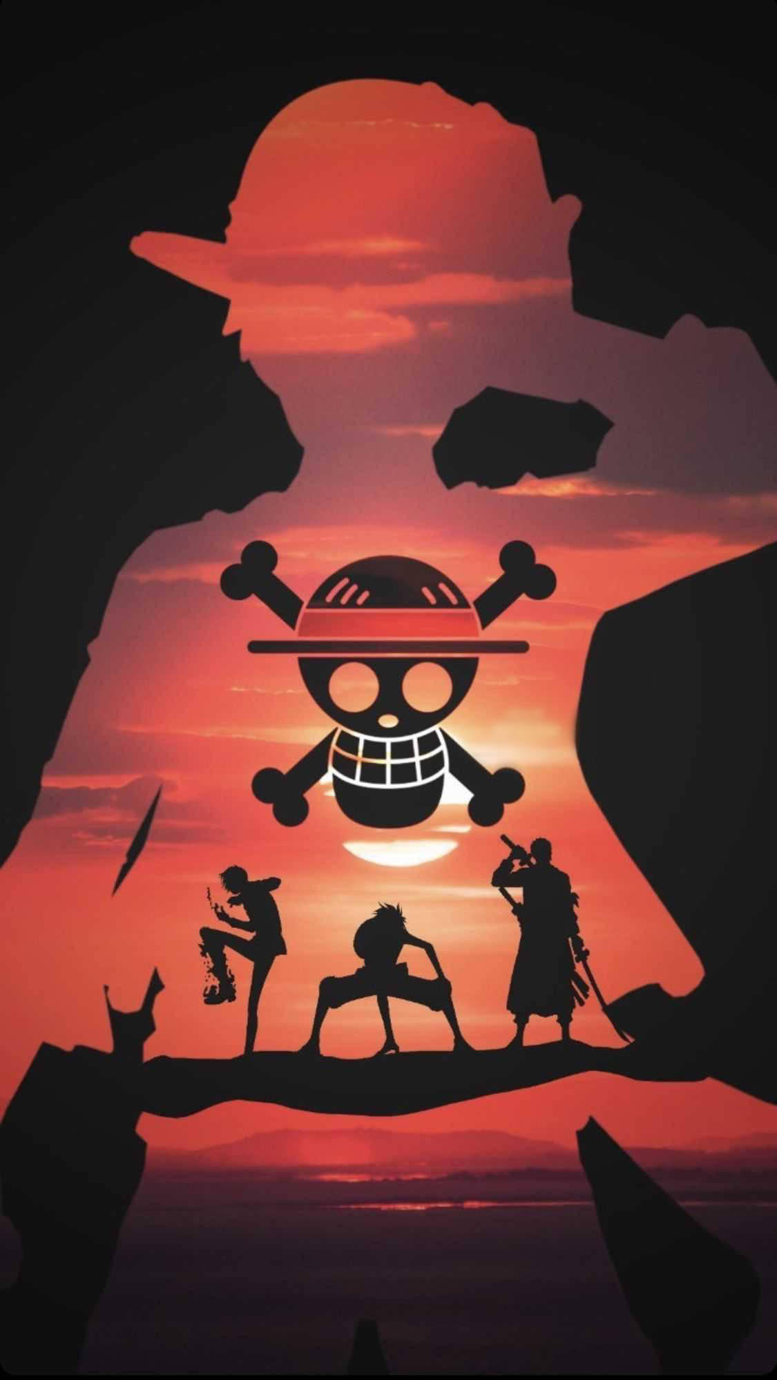 One Piece Σιλουέτα iPhone Ταπετσαρία