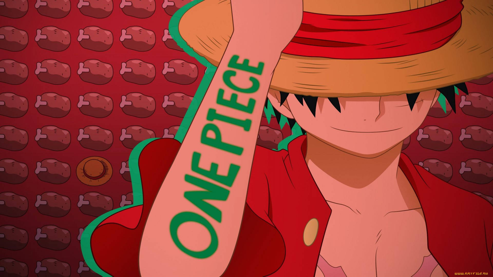 One Piece Επιφάνεια Εργασίας Μοτίβο Κρέατος Ταπετσαρία