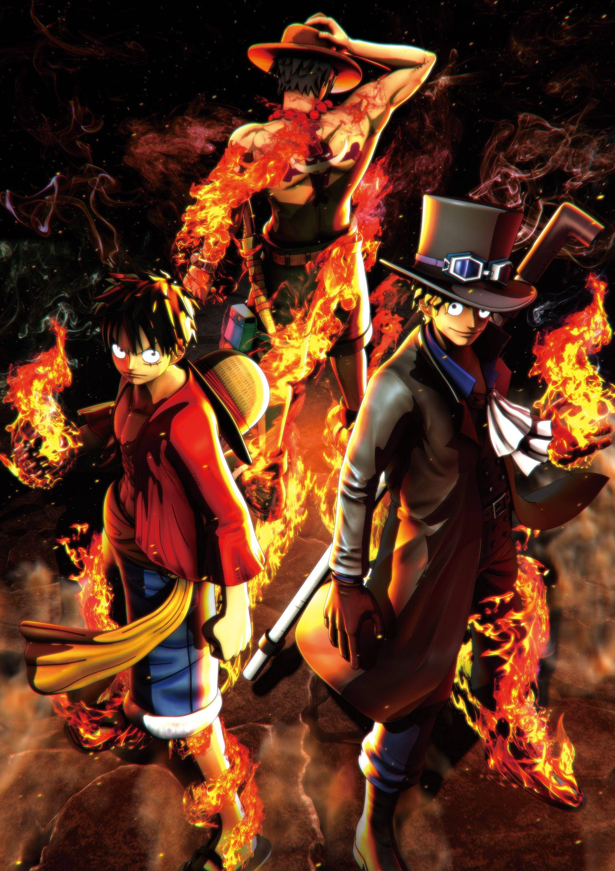 One Piece Live Luffy με Ace και Sabo Ταπετσαρία