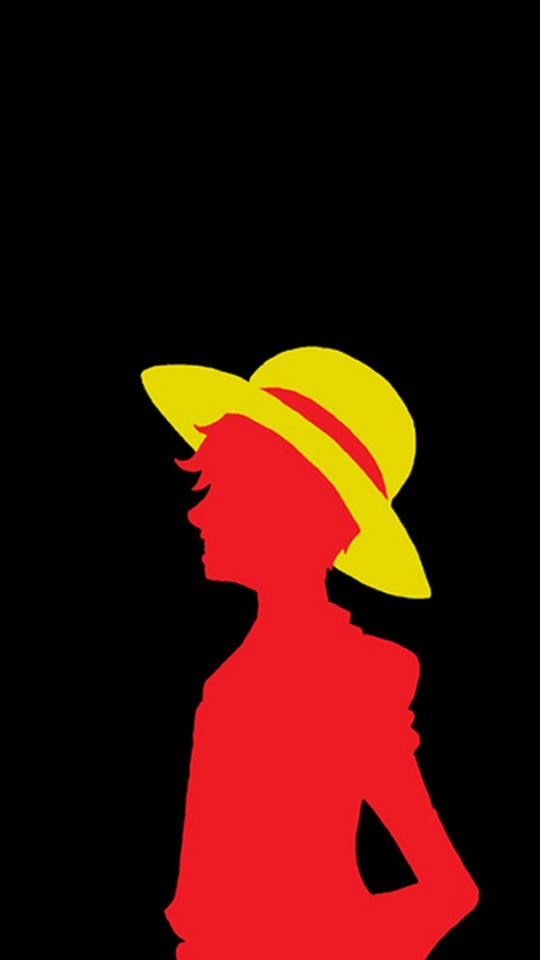 One Piece Τηλέφωνο Σιλουέτα Luffy με Ψάθινο Καπέλο Ταπετσαρία