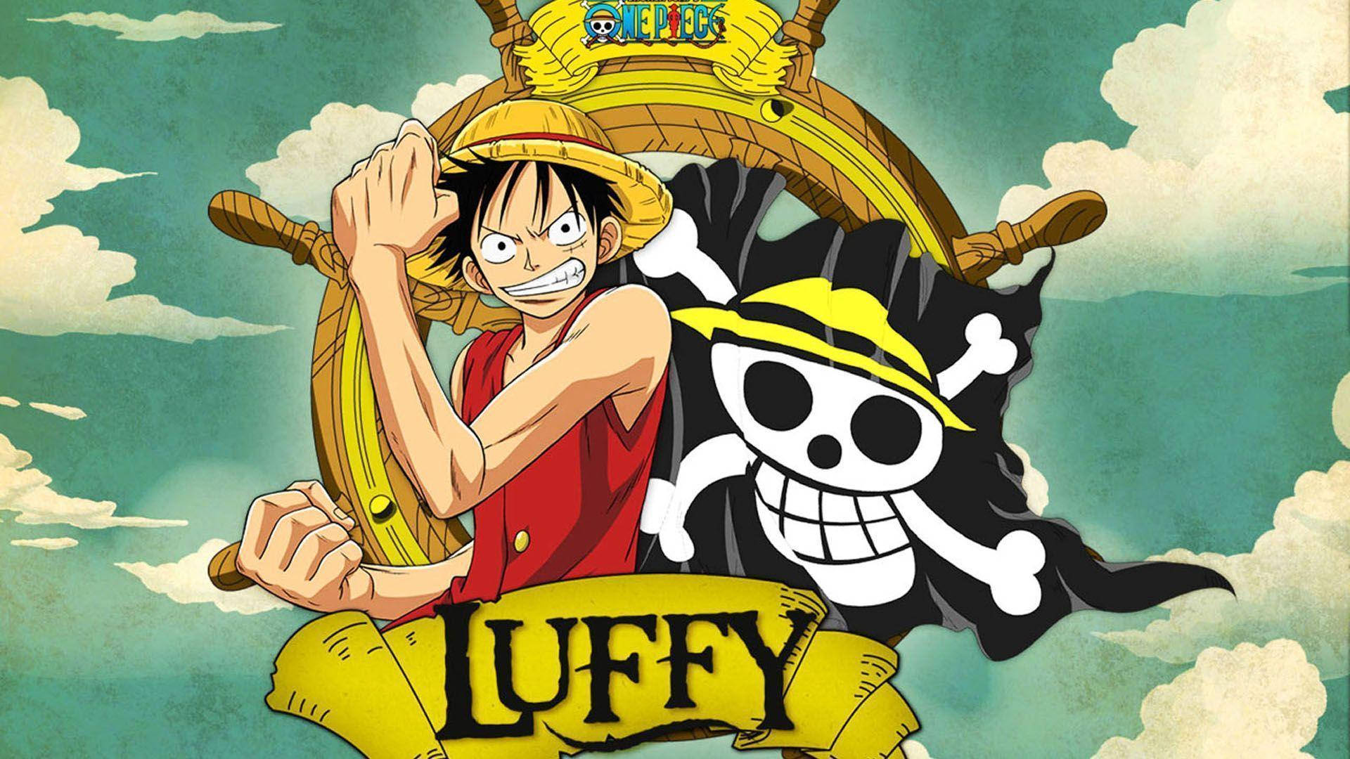 One Piece Luffy Με Σημαία Chopper Ταπετσαρία