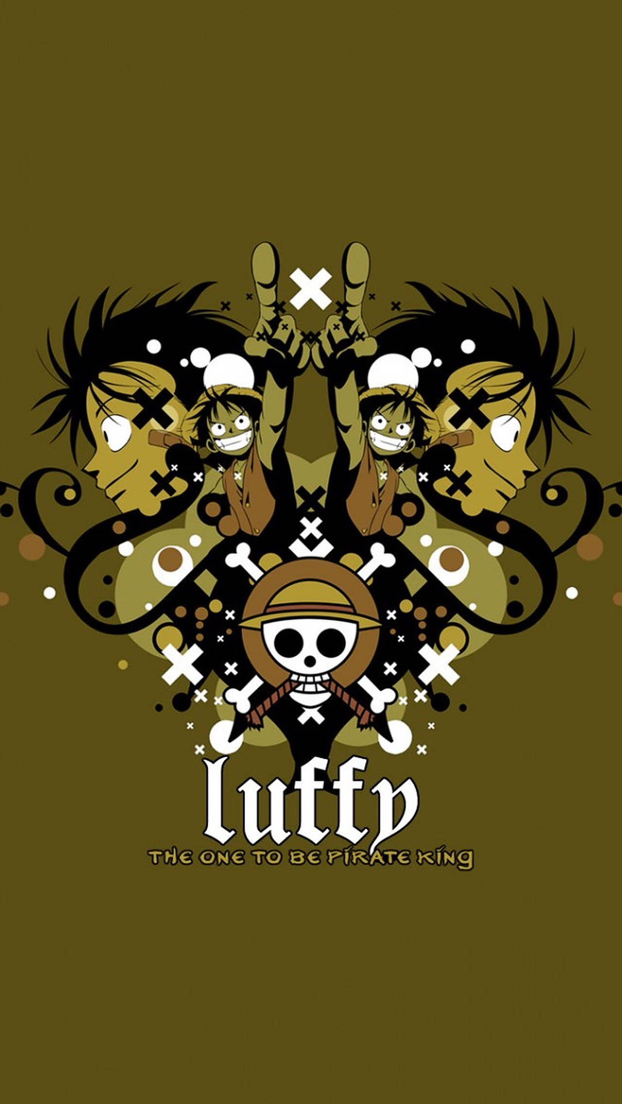 One Piece Luffy Πράσινο iPhone Ταπετσαρία