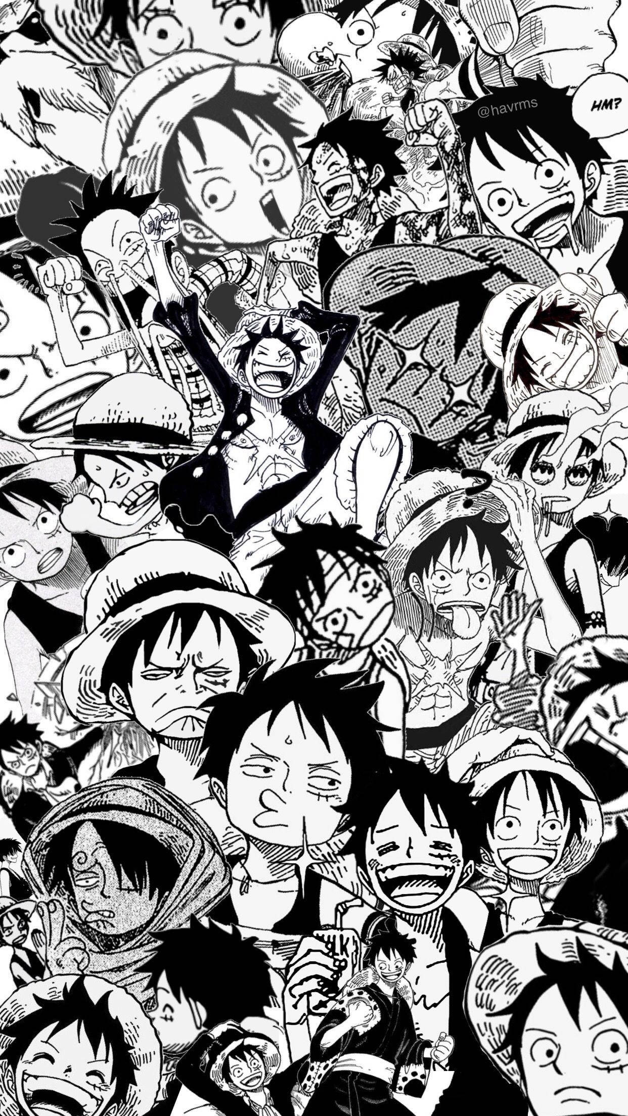 One Piece Τηλέφωνο Luffy Manga Κολάζ Ταπετσαρία
