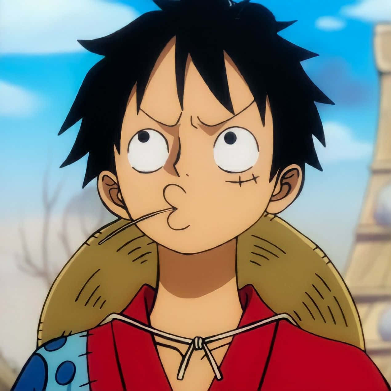 One Piece - Ένα αγόρι με κόκκινο πουκάμισο και μαύρα μαλλιά Ταπετσαρία