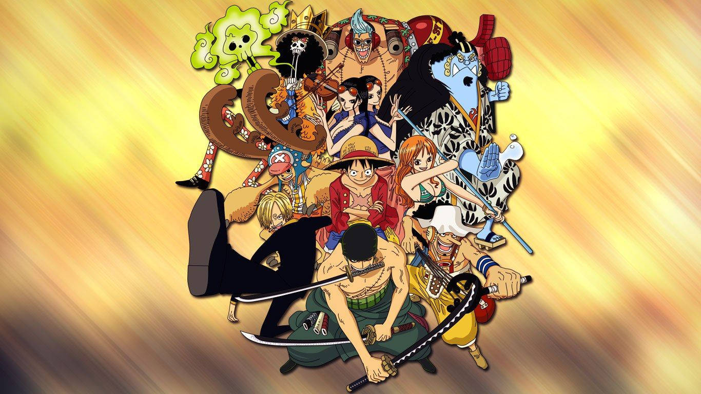 Ταπετσαρία One Piece με τους Πειρατές του Καπέλου του Άχυρου μαζεμένους. — One Piece Ταπετσαρία