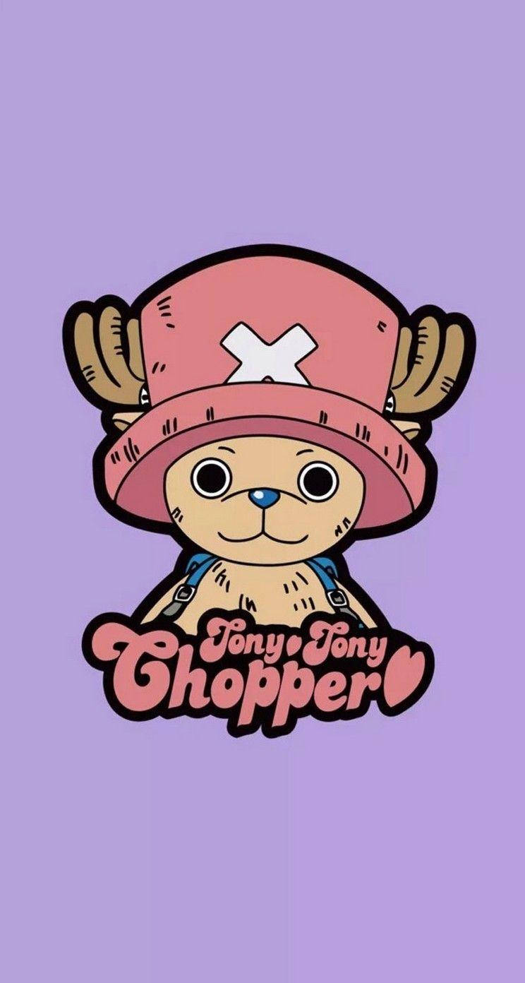 One Piece Τηλέφωνο Chopper σε Μωβ Φόντο Ταπετσαρία